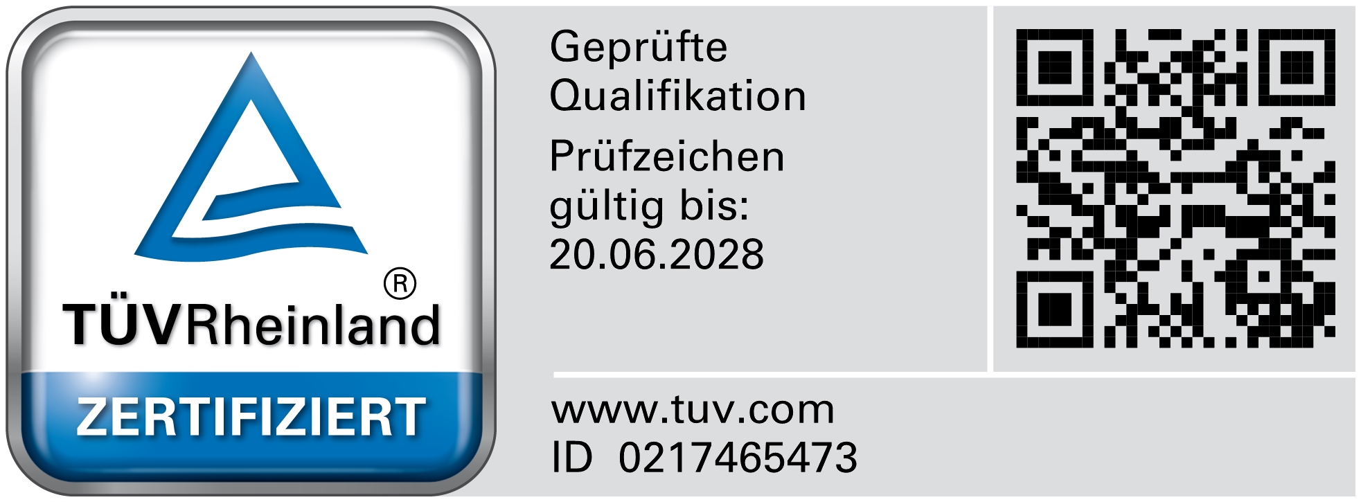 Zertifizierung TÜV Rheinland