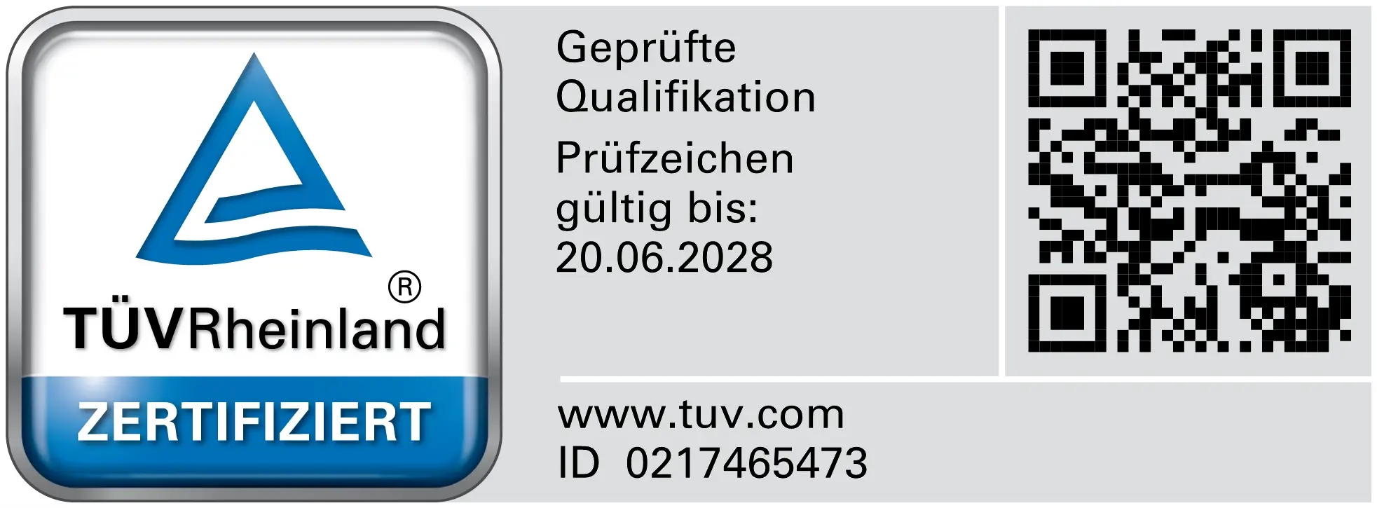 Zertifizierung TÜV Rheinland